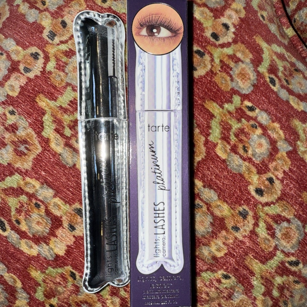 Tarte Lights Camera Lashes Platinum Mascara Black New! Full Size! Volume Length